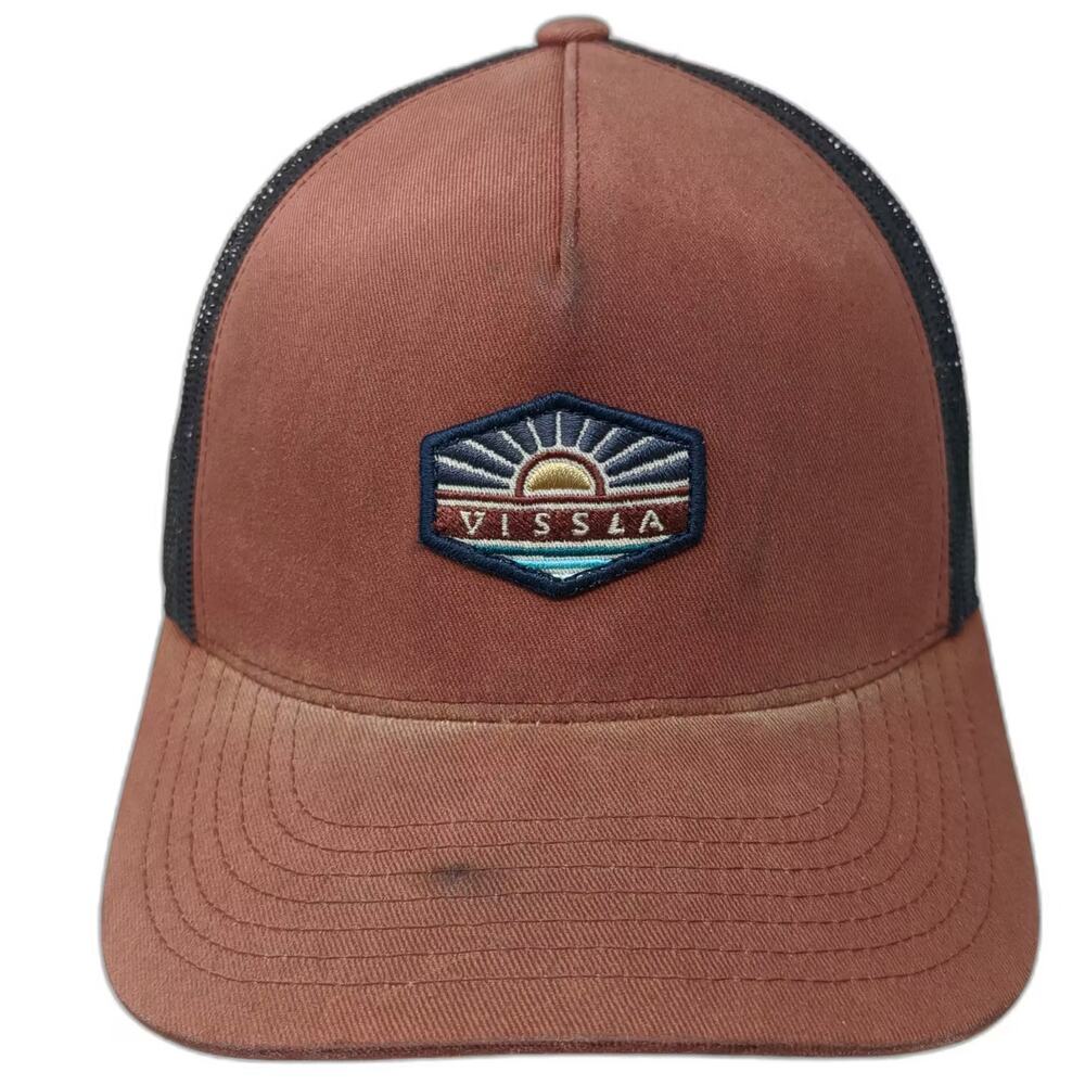 Vissla Brown Trucker Hat One Size Snapback Embroidered Sun Patch Mesh Surf Cap